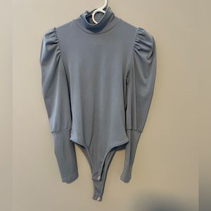 Shein Puff Sleeve Baby Blue Body Suit